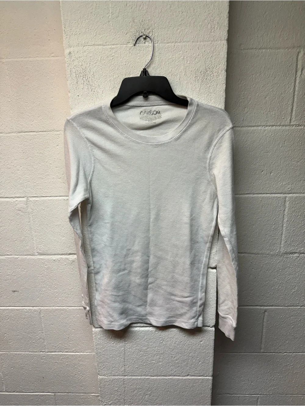 Carbon Long Sleeve Thermal Tee in White